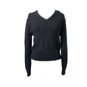 50's Hi-Rollers Black Acrylic V-Neck Sweater